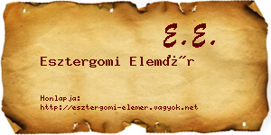 Esztergomi Elemér névjegykártya